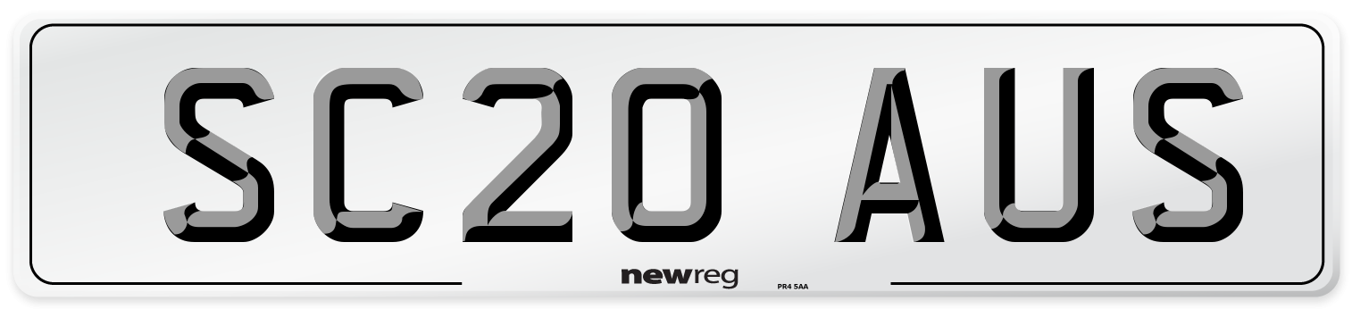 SC20 AUS Number Plate from New Reg
